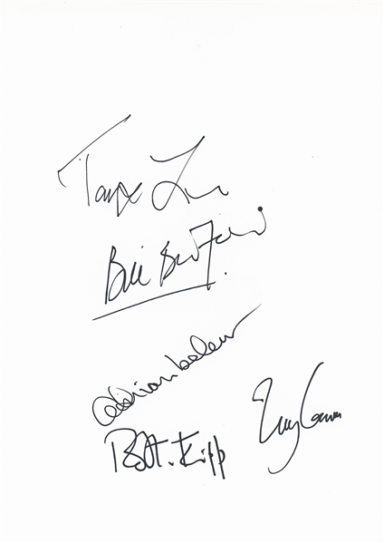 King Crimson Group Signed 8.25” x 11.5” Page (5 Sigs) (ACOA Authentication)