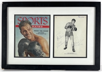 Rocky Marciano Signed 7.5" x 10" B&W Photo in Custom Framed Display (PSA/DNA LOA)