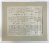 President Ulysses S. Grant Signed 1871 Four Language Ships Paper in Matted Display (Third Party Guaranteed)