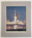 Neil Armstrong Signed 11" x 14" Apollo 11 Photo in Matted Display (Beckett/BAS LOA)