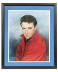 Elvis Presley Large & Impressive Signed June Kelly Color Lithograph w/ Gem Mint 9 Auto! (Beckett/BAS LOA)
