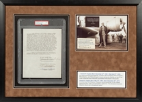 Howard Hughes Signed Contract in Framed Display w/ Gem Mint 9 Autograph! (PSA/DNA Encapsulated)