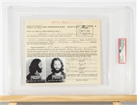 The Doors: Jim Morrison Signed Bail Bond Document for Historic 1969 Miami Concert Arrest (PSA/DNA Encapsulated)