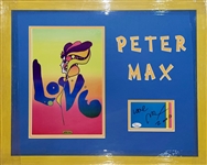 Peter Max Signed Segment in Framed Display (JSA LOA)