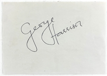 Beatles: George Harrison Signed 3.25" x 4.75" Segment (Beckett/BAS LOA)