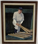 Armand LaMontagne Signed "The Babe" Giclee Painting in Framed Display
