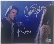 Star Wars: Carrie Fisher & Harrison Ford Dual-Signed 8" x 10" Photograph (Beckett/BAS LOA)