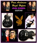 Hugh Hefner & Pamela Anderson Dual Signed Guitar w/ Signing Photo (Third Party Guarentee)