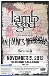 Lamb of God: Group Signed 12" x 20" Concert Poster (5 Sigs)(ACOA)