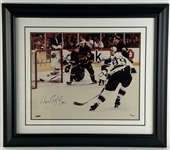 Wayne Gretzky Signed & Inscribed 16" x 20" Photo from Historic 802 Goal Game in Custom Framed Display (UDA)