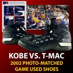 2002 Kobe Bryant Game Worn PHOTOMATCHED Nike Air Jordan Sneakers :: Epic Kobe vs. T-Mac Game :: 38 Point Performance! (Sports Investors/SIA LOA)
