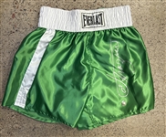 Joe Frazier Signed Everlast Pro Style Boxing Trunks with Bold Autograph (Superstar Greetings)(Third Party Guaranteed)