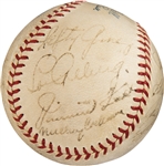 1935 American League All-Stars Team Signed OAL Baseball with Lou Gehrig & Entire Starting Roster (16 Sigs)(PSA/DNA LOA)