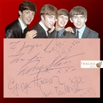 The Beatles Superb Vintage Signature Set on 3" x 5" Sheet (c.1963)(Tracks UK LOA)(Third Party Guaranteed)