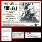 Nirvana ULTRA RARE Group Signed Concert Poster for 10/23/1991 Show in Tempe AZ with Superb Provenance & Original Ticket (JSA LOA)