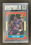 Patrick Ewing Signed 1986 Fleer Rookie Card - BGS Graded NM-MT 8 with GEM MINT 10 Autograph!