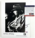 Neil Young Signed Reprise Records 8" x 10" B&W Promo Photo (PSA/DNA)