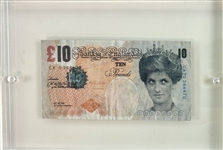 Banksy Original Di-Faced Tenner Currency Note Featuring Princess Diana & Charles Darwin!