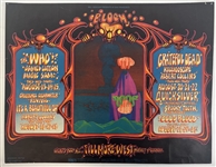The Who & The Grateful Dead 28 ½" x 22 1968 Fillmore West Concert Poster