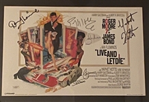 James Bond: Roger Moore & Cast Multi-Signed “Live and Let Die” Signed 17” x 11” Mini Poster (5 Sigs) (Third Party Guaranteed)