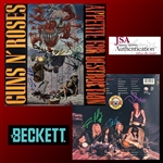 Guns N’ Roses: RARE Full Group Dual Signed BANNED “Appetite for Destruction” Album Cover with Full Original Lineup! (Beckett/BAS LOA)(JSA LOA)
