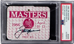 Jack Nicklaus Signed 1986 Masters Spectators Badge from Historic Masters Victory (PSA/DNA Encapsulated)