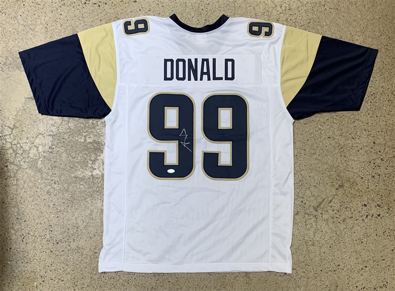 Aaron Donald Signed Rams Custom Style Football Jersey (JSA Sticker)
