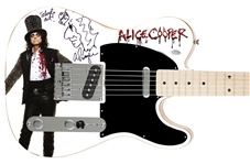 Alice Cooper Signed Custom Graphics Guitar with Self-Portrait Sketch! (ACOA Authentication)