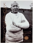 Notre Dame Legend Knute Rockne Game Worn Sweater 8.5" x 11" Relic Card #14 (Mueller LOA)