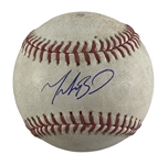 Mookie Betts Game Used & Signed OML Baseball :: Used 8-17-2023 MIL vs. LAD :: Ball Hit by Betts for A Single! (PSA/DNA Sticker)(MLB Holo)