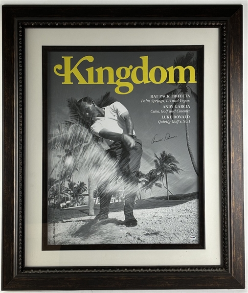 Arnold Palmer Signed Kingdom Magazine Canvas Photograph in Framed Display (PSA/DNA LOA)