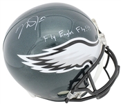 Mike Trout Unique Signed Philadelphia Eagles Helmet w/ "Fly Eagles Fly!" Inscription (MLB)