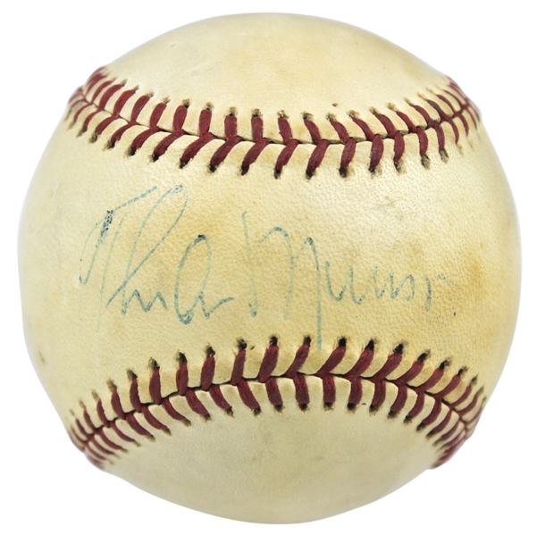 Thurman Munson Seldom Seen Single Signed OAL (MacPhail) Baseball (JSA)