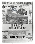 Reverend Billy Graham Signed 8" x 10" Photo of Early Revival (Beckett/BAS LOA)