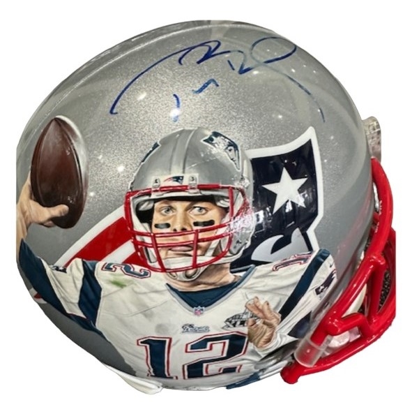 Tom Brady Signed Full Size & Hand Painted 1/1 Helmet (Tristar)