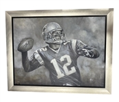 Tom Brady Signed Ltd. Ed. Brian Fox Canvas Giclee in Framed Display (Tristar)