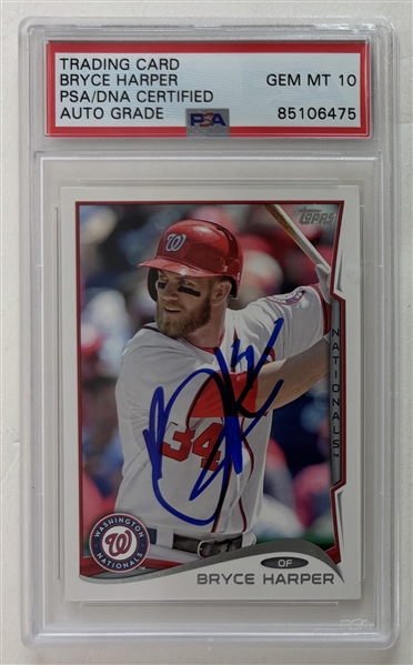 Bryce Harper Signed 2014 Topps #100 w/ Gem Mint 10 Auto! (PSA/DNA Encapsulated)
