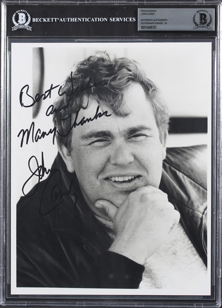 John Candy Signed 8" x 10" B&W Promo Photo with GEM MINT 10 Autograph (Beckett/BAS Encapsulated)