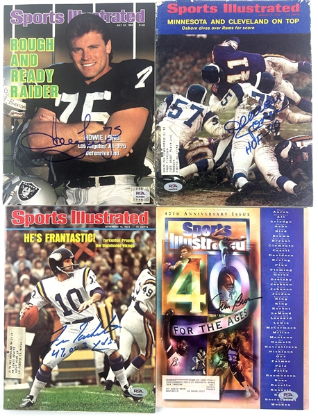 Football HOFers Signed Sports Illustrated Lot with Jim Brown, Howie Long, Deacon Jones and Fran Tarkenton (PSA/DNA)