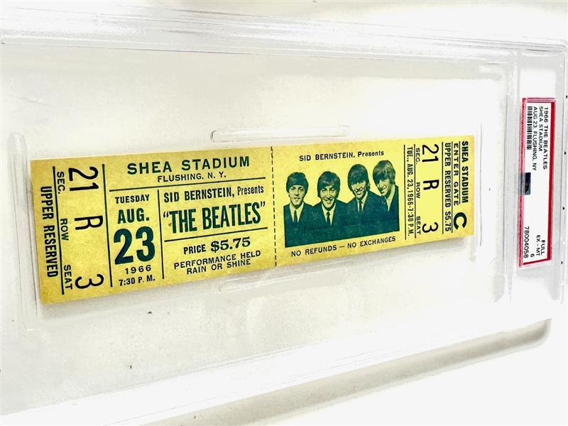 Beatles Rare 1966 Shea Stadium Unused Concert Ticket (PSA/DNA Encapsulated)