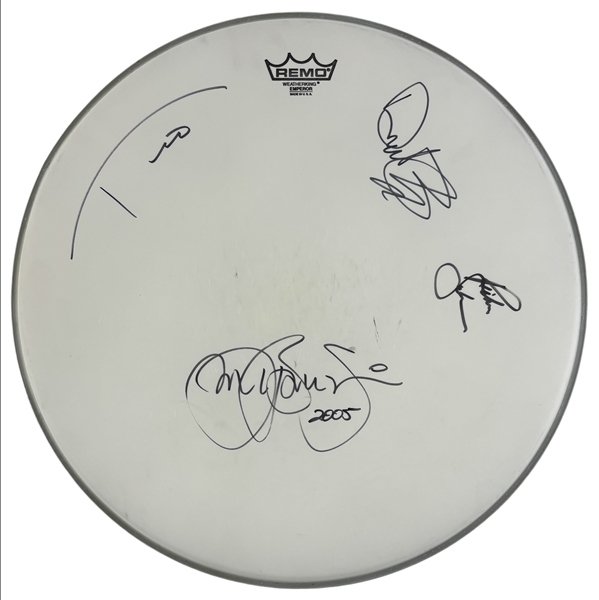 Bon Jovi Group Signed 19" 2005 Tour Used Drumhead w/ 4 Sigs! (ACOA LOA)