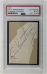 Louis Armstrong Signed  3.5" x 2.5" Segment (PSA/DNA Encapsulated)