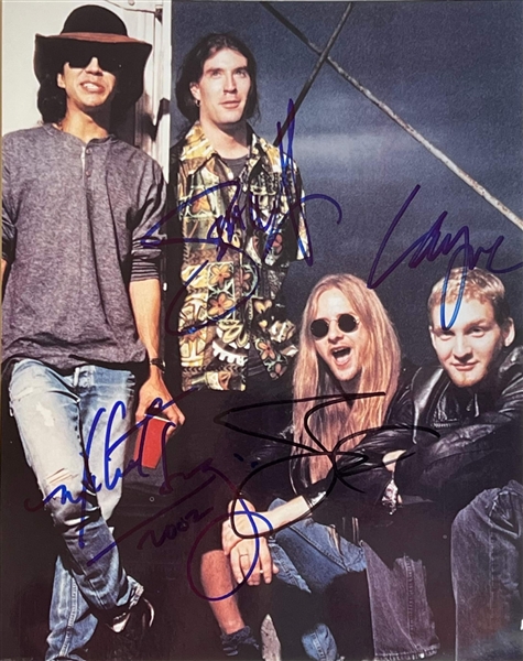 Alice In Chains: SCARCE Group Signed 8" x 10" Photo w/ All 4 Original Members! (K9 COA)(Third Party Guaranteed)