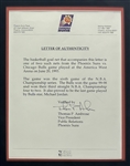 1993 NBA Finals Game 6 Court Used Net :: Historic Series-Clinching Win for Bulls :: Jordan's 1st 3-Peat & Final Game Before 1st Retirement! (Suns LOA)