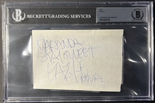 NWA: Eazy-E Rare Signed 5.5" x 3.75" Sheet (Beckett/BAS Encapsulated)