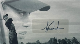 Tiger Woods Signed Limited Edition Commemorative Card Display #373/500 with Range Driven Nike Golf Ball (UDA Hologram)