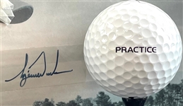Tiger Woods Signed Limited Edition Commemorative Card Display #373/500 with Range Driven Nike Golf Ball (UDA Hologram)