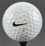 Tiger Woods Signed Limited Edition Commemorative Card Display #373/500 with Range Driven Nike Golf Ball (UDA Hologram)