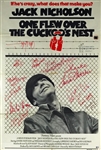 Impressive Cast Signed Original Full Size "One Flew Over The Cuckoos Nest" Poster w/ Nicholson, DeVito, & More! (13 Sigs)(Beckett/BAS)