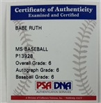 Babe Ruth Signed 1923 Yankees Reunion Baseball w/PSA/DNA EX-MT 6 Auto! (PSA/DNA)